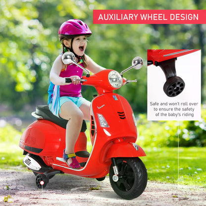 HOMCOM Kids Ride On Motorcycle, 6V, W/LED Lights-Red 