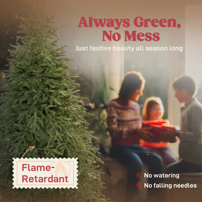 HOMCOM 6 ft Full Spruce Christmas Tree with Realistic Dense Tips, Easy Assembly - Green 