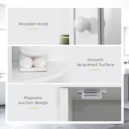 HOMCOM Wall Mounted Bathroom Cabinet with Mirror Single Door Storage Organizer 2-tier Inner Shelves White 