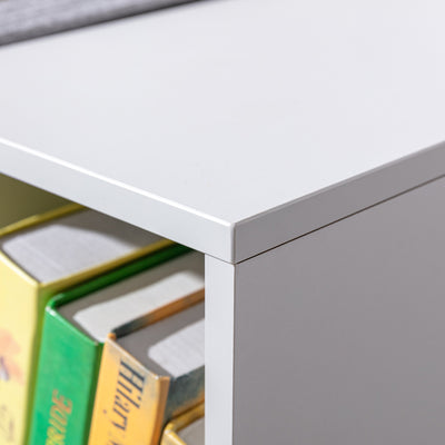 HOMCOM Kids Bookcase Shelf Storage Cabinet Unit, Living Room Sideboard w/ Six Compartments for Toys, Books - Grey 