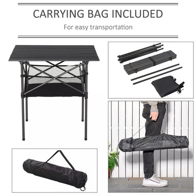 Outsunny Outdoor Folding Camping Table W/ Storage Bag, Portable for Garden Beach Picnic 
