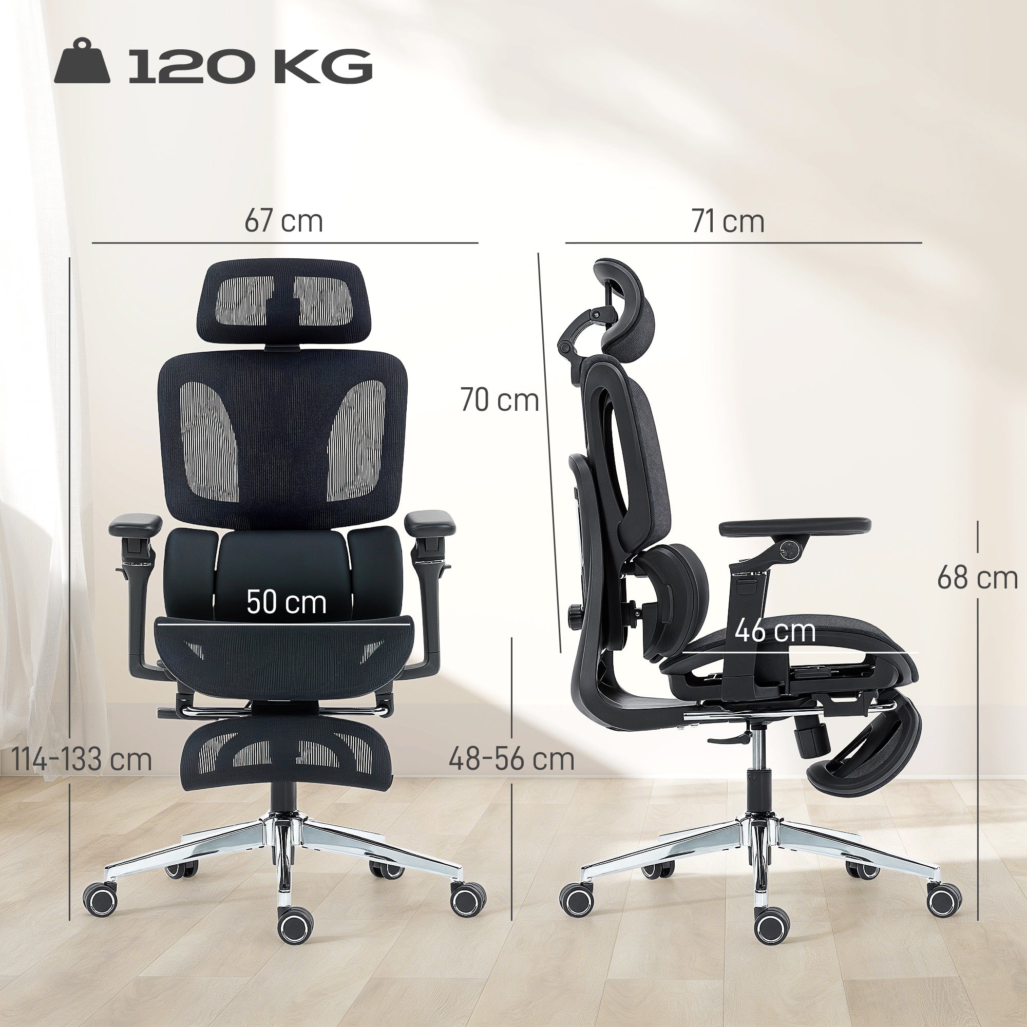 HOMCOM Ergonomic Office Chair, High Back Mesh Desk Chair, Black 