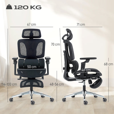 HOMCOM Ergonomic Office Chair, High Back Mesh Desk Chair, Black 