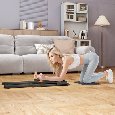 SPORTNOW Push Up Board Set of 2, Portable Press Up Board with Dual Glide Rails, Knee Pad, Pushup Stand Pilates Reformer Machine for Home Gym, Multifunctional Workout Equipment for Men & Women 