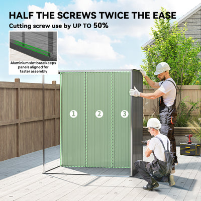 Outsunny 5 x 3.5ft Metal Garden Storage Shed with Effortless Assembly and 2 Pairs of Gloves, Waterproof Outdoor Shed, Light Grey 