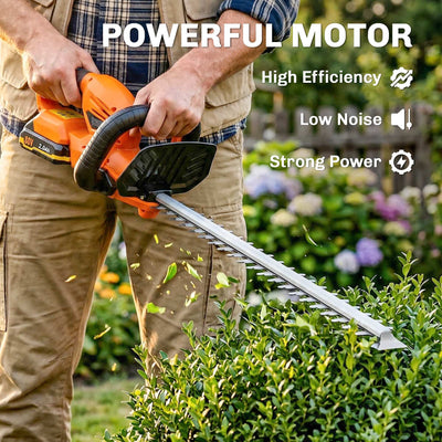Outsunny 20" Cordless Hedge Trimmer, 18V Electric Hedge Cutter with 51cm Dual Action Blade, 2000mAh Battery and Charger 