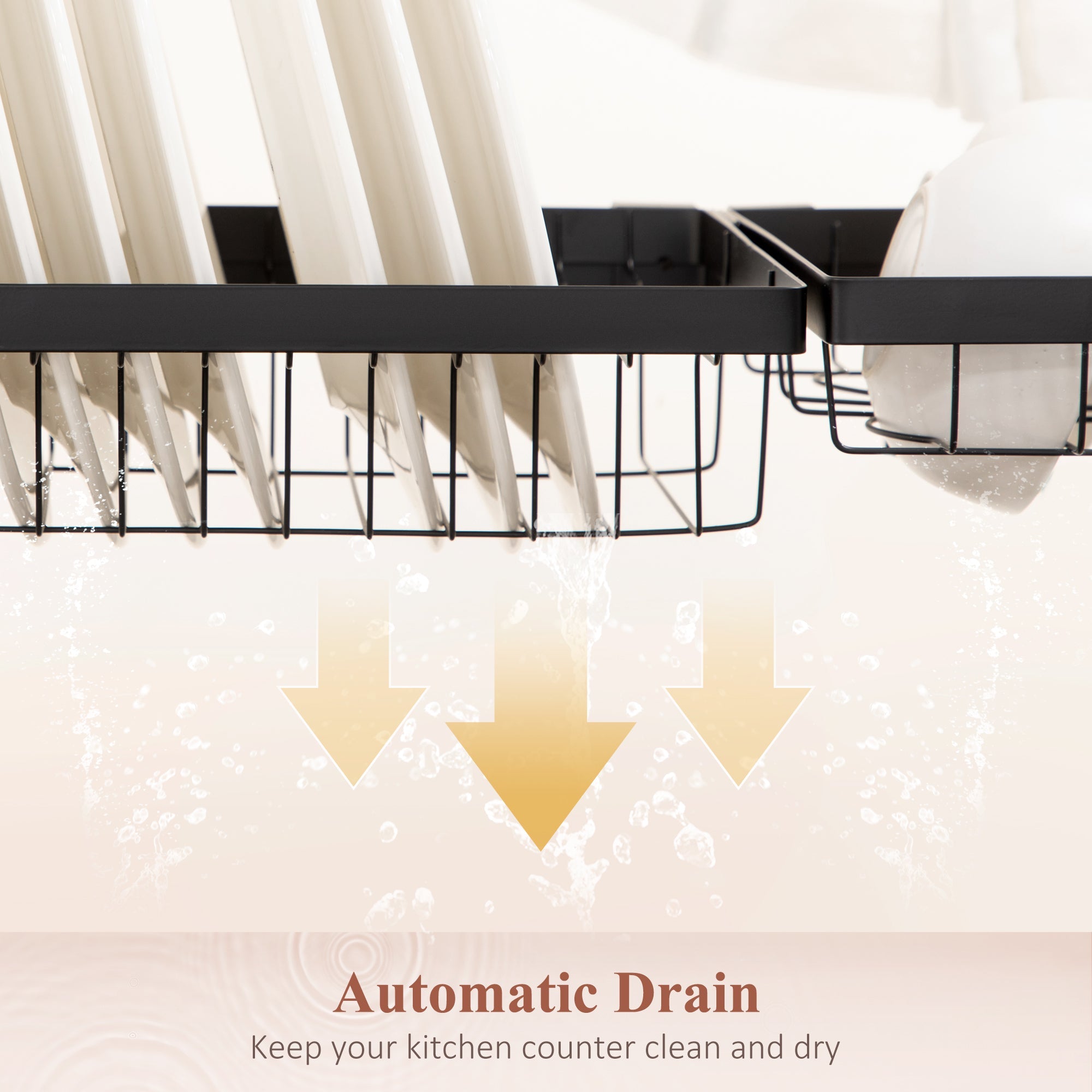 HOMCOM 100cm Modular Over-Sink Drying Rack 