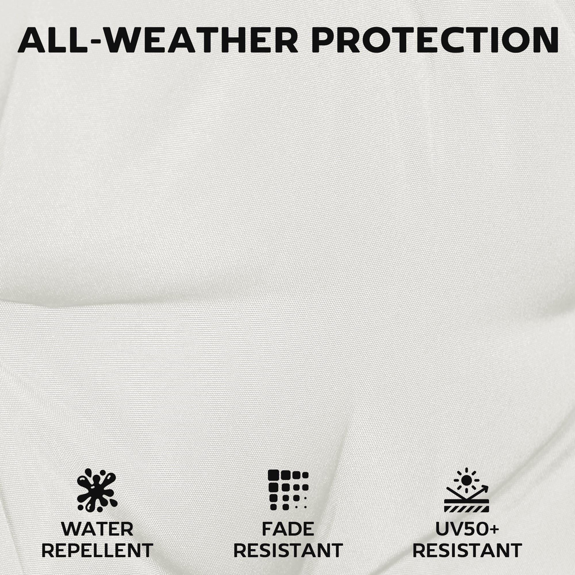Outsunny Set of 6 Outdoor Seat Cushions with Machine Washable Cover, Water Repellent Seat Cushions Cream White 