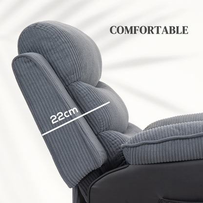 HOMCOM Power Lift Recliner Chair for Elderly, Patchwork Design Oversized Electric Riser and Recliner Armchair for Living Room with Remote Control, USB Port and 2 Side Pockets, Dark Grey 