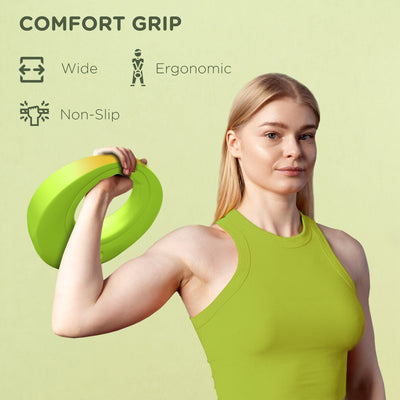 SPORTNOW 8kg Kettlebell, Soft Kettle Bell with Wide Handle for Home Gym, Weight Lifting, Strength Training, Green 