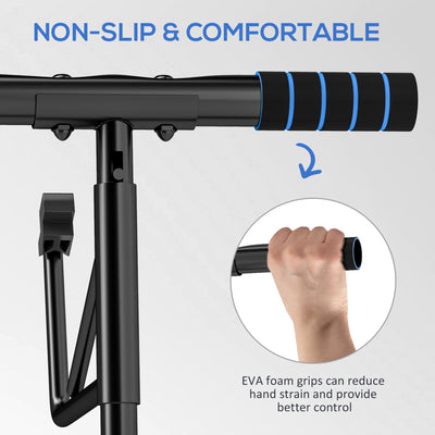 SPORTNOW Pull-Up Bar Doorway with Resistance Bands, No Drilling Chin-Up Bar Push Up Stand with Padded Handles for Home Gym Exercise 