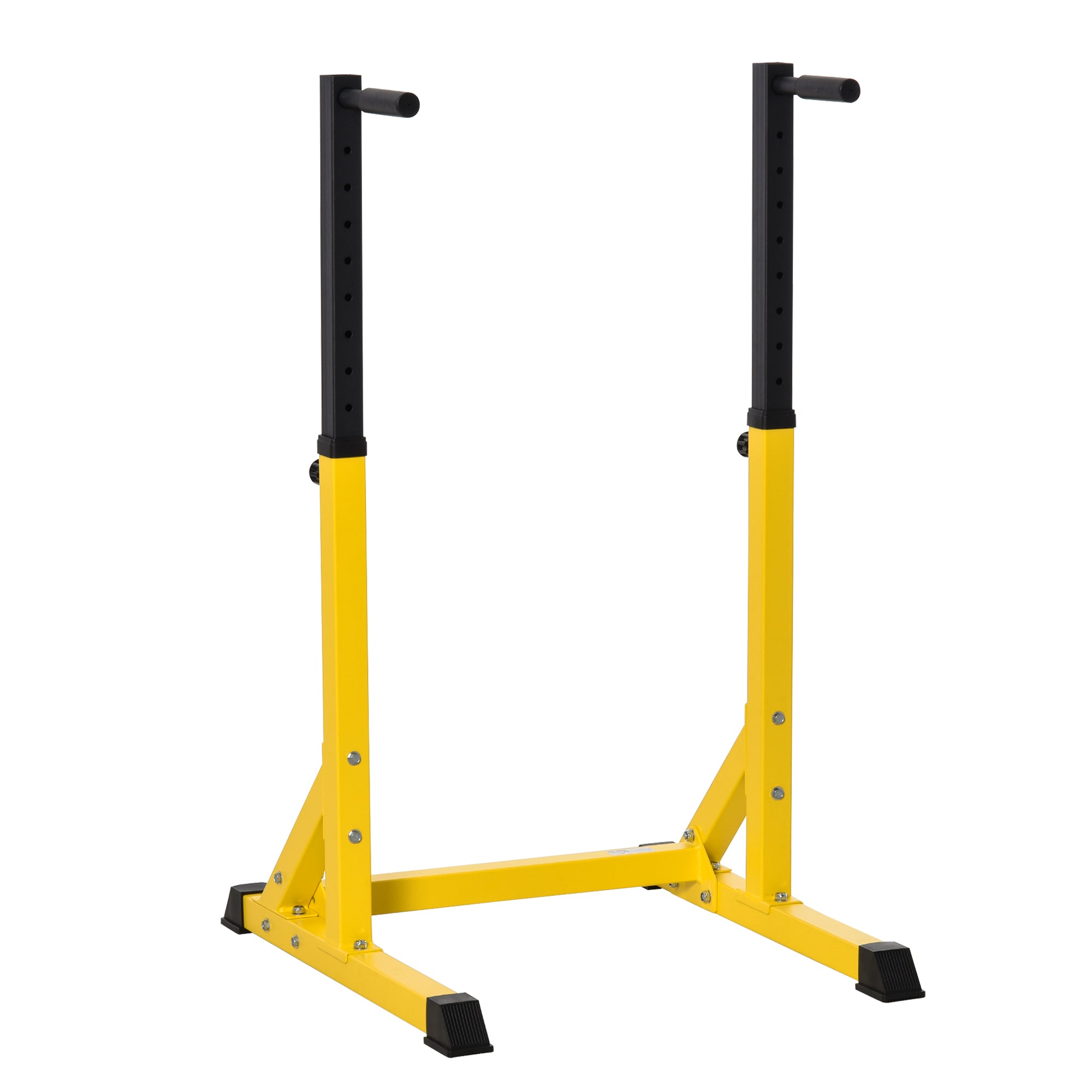 HOMCOM 83.5L x 71.5W x 126H cm Dip Station Chin Up Parallel Bars Pull Up Power Tower Home Gym Workout Bicep Tricep Fitness Equipment Height Adjustable 