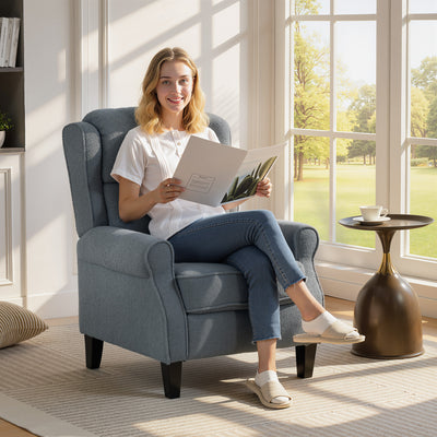 HOMCOM Recliner Armchair with Extended Leg Rest - Grey 