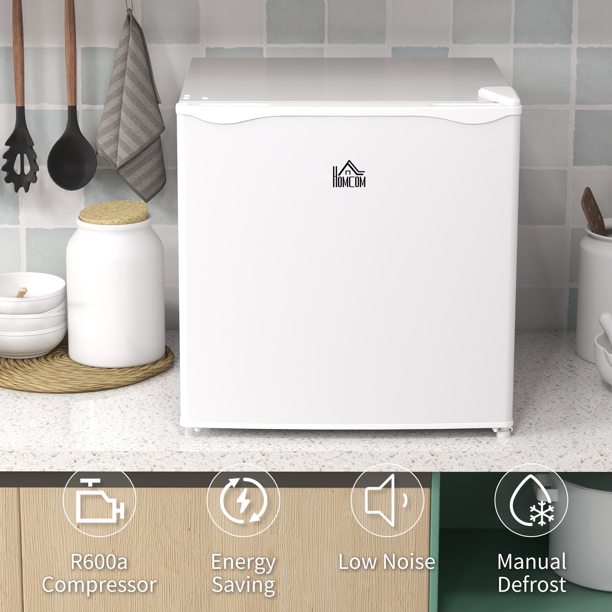 HOMCOM 35L Mini Freezer, -24\'e2\'84\'83 to -14\'e2\'84\'83 Temperature - White