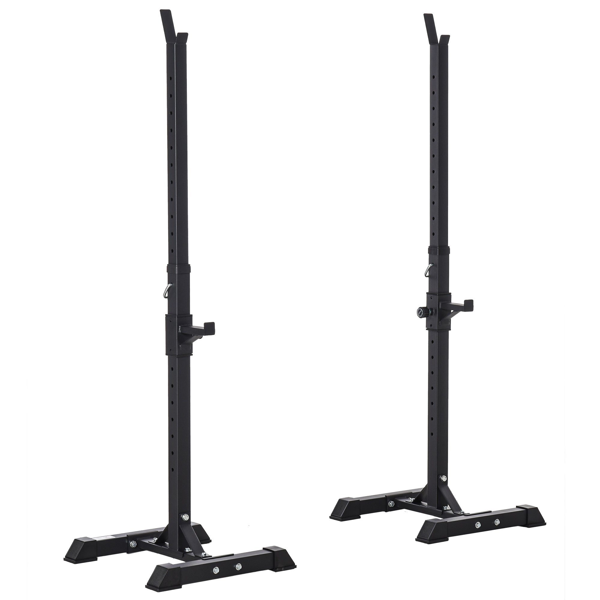 HOMCOM Adjustable Squat Rack, Weight Strength Training Bench Press Rack Barbell Rack Power Rack Weight Bench Supporter for Home Gym Exercise, Max Load 150kg, 124-154cm 