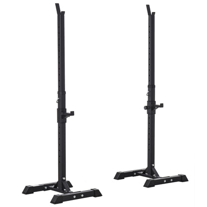HOMCOM Adjustable Squat Rack, Weight Strength Training Bench Press Rack Barbell Rack Power Rack Weight Bench Supporter for Home Gym Exercise, Max Load 150kg, 124-154cm 