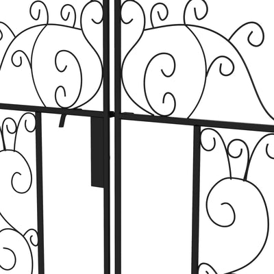Outsunny Outdoor Garden Arch with Double Gates, Metal Garden Arbor for Climbing Plants, Roses, Vines, Wedding Arch for Outdoor, 125L x 38W x 227H cm, Black 