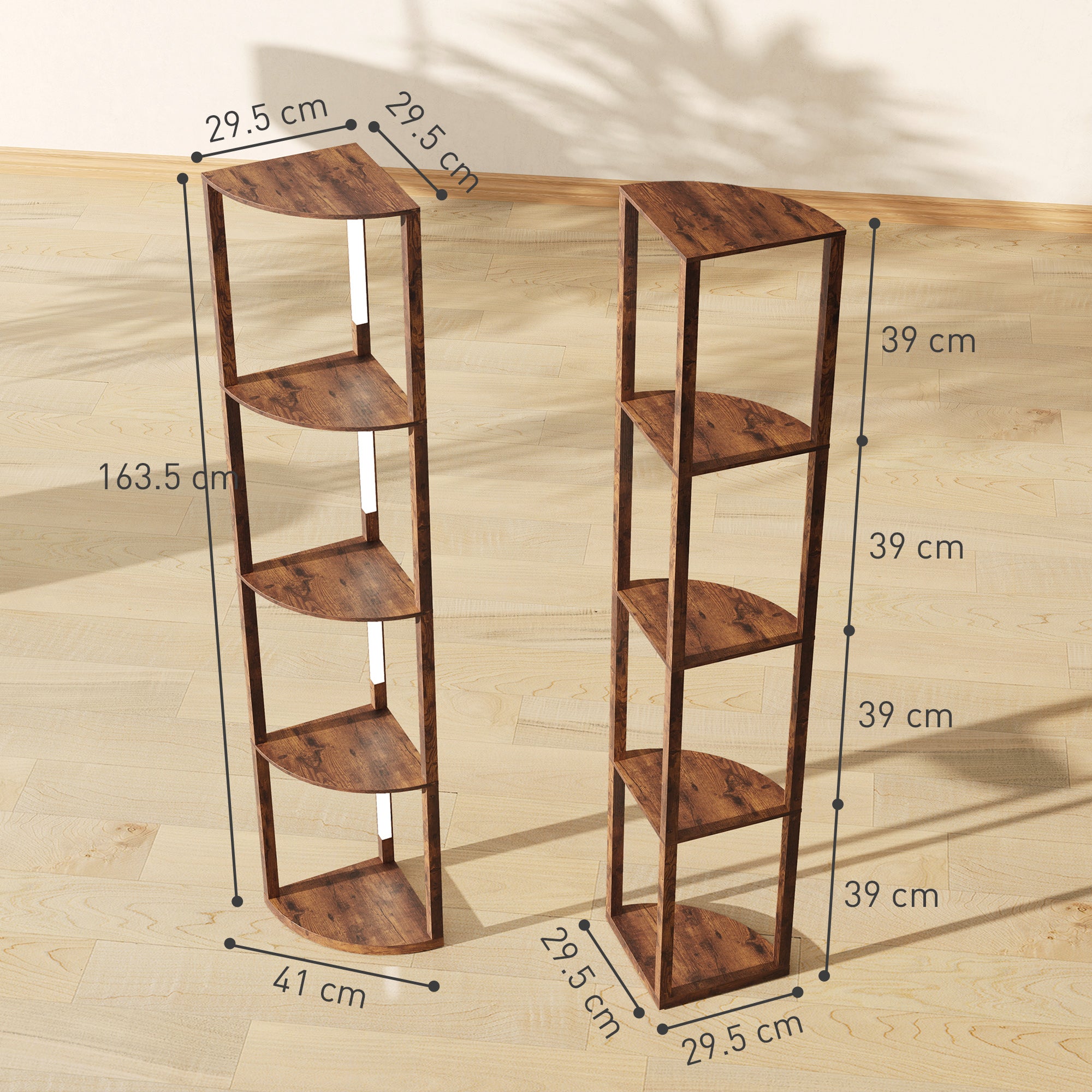 HOMCOM Three-Tier Corner Floor Lamp 