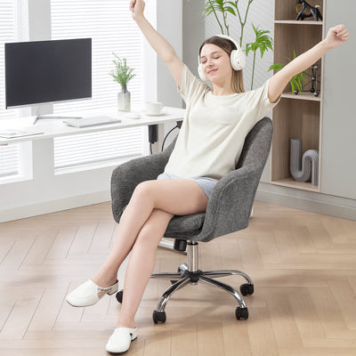 HOMCOM Velvet-Feel Office Chair - Grey 