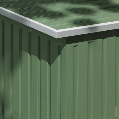 Outsunny 9ft x 4ft Metal Garden Shed, Outdoor Tool House with Foundation Kit, Ventilations and Double Doors, Light Green 