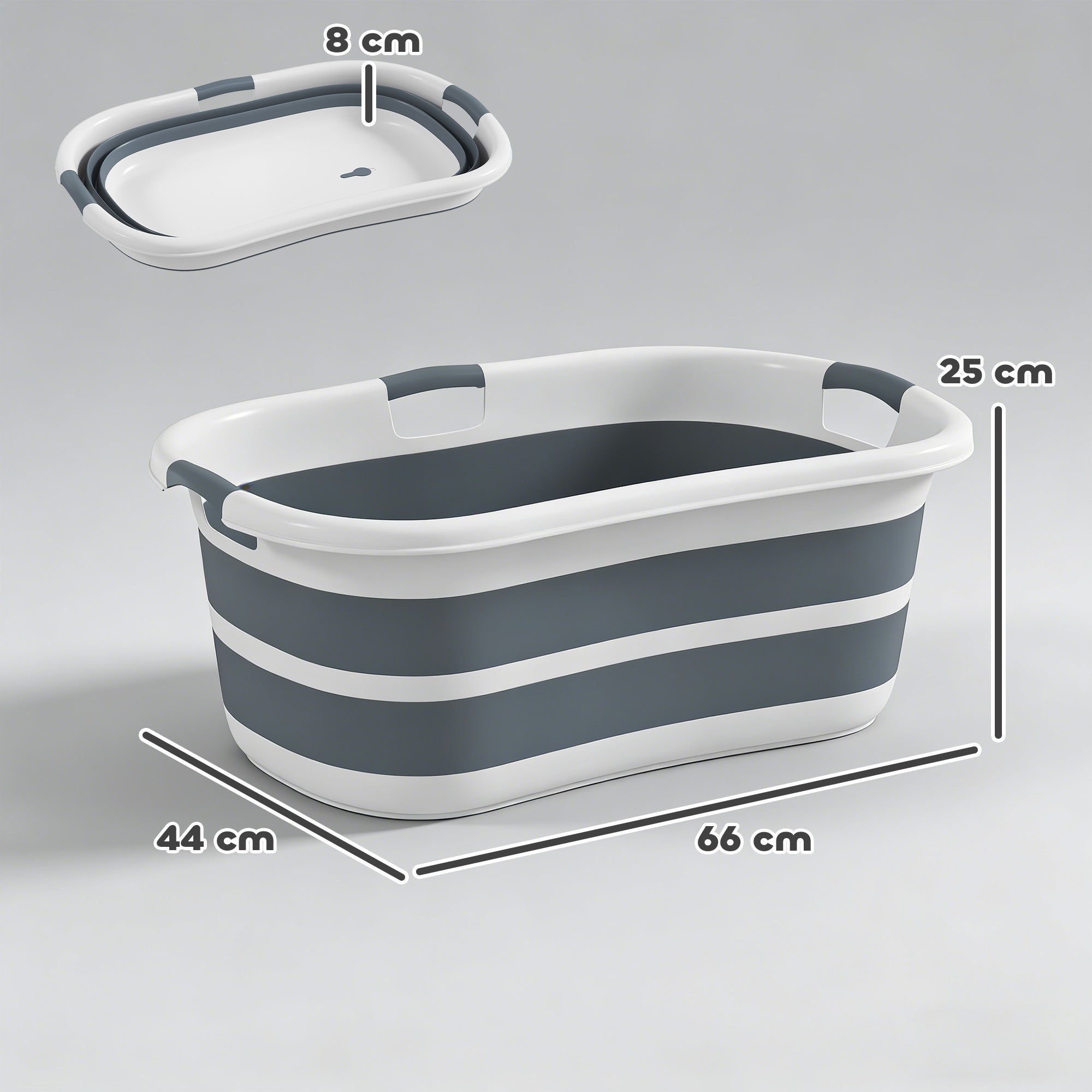 PawHut Dog Bath Tub, Portable Foldable Dog Bathtub with Drainage Hole, for Small Dogs Puppies Grey 