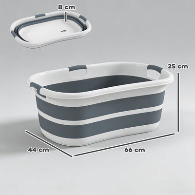 PawHut Dog Bath Tub, Portable Foldable Dog Bathtub with Drainage Hole, for Small Dogs Puppies Grey 