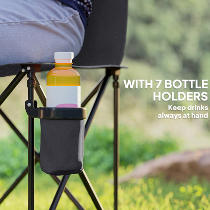 Outsunny 6 Seater Folding Camping Chair with Cup Holder & Carry Bag - Charcoal Grey 