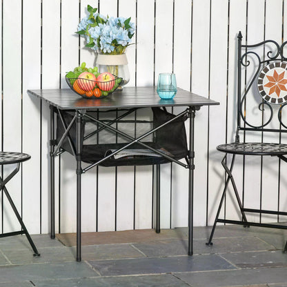 Outsunny Outdoor Folding Camping Table W/ Storage Bag, Portable for Garden Beach Picnic 