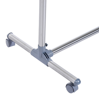 HOMCOM Heavy Duty Clothes Hanger Garment Rail Hanging Display Stand Rack w/ Wheels Adjustable 