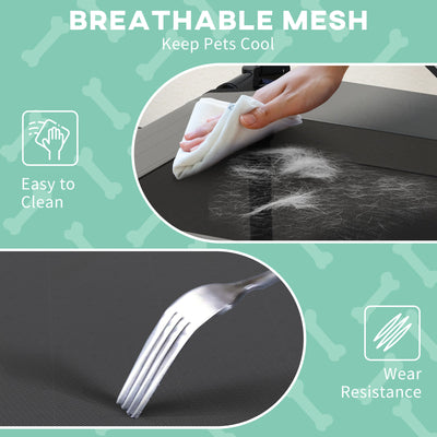 PawHut Cooling Raised Pet Bed w/ Washable Breathable Mesh, for Mini Small Dogs, 61 x 46 x 63cm - Light Grey 
