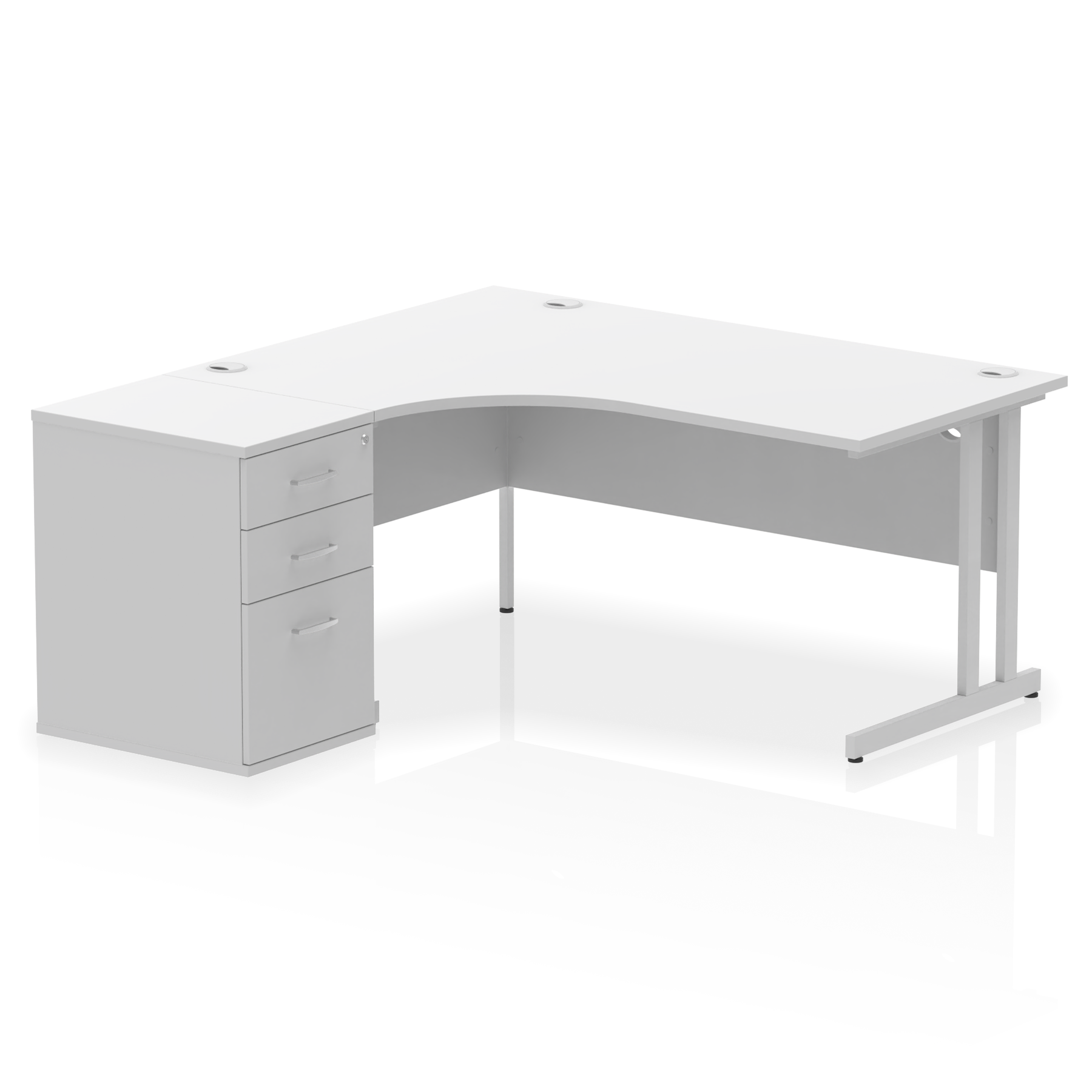 Impulse 1600mm Cantilever Left Crescent Desk Workstation