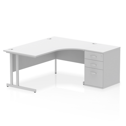 Impulse 1600mm Cantilever Right Crescent Desk Workstation