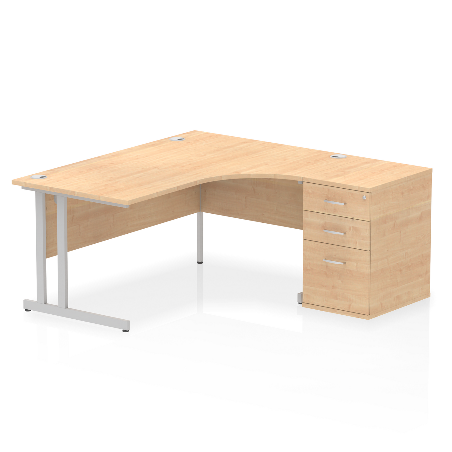 Impulse 1600mm Cantilever Right Crescent Desk Workstation