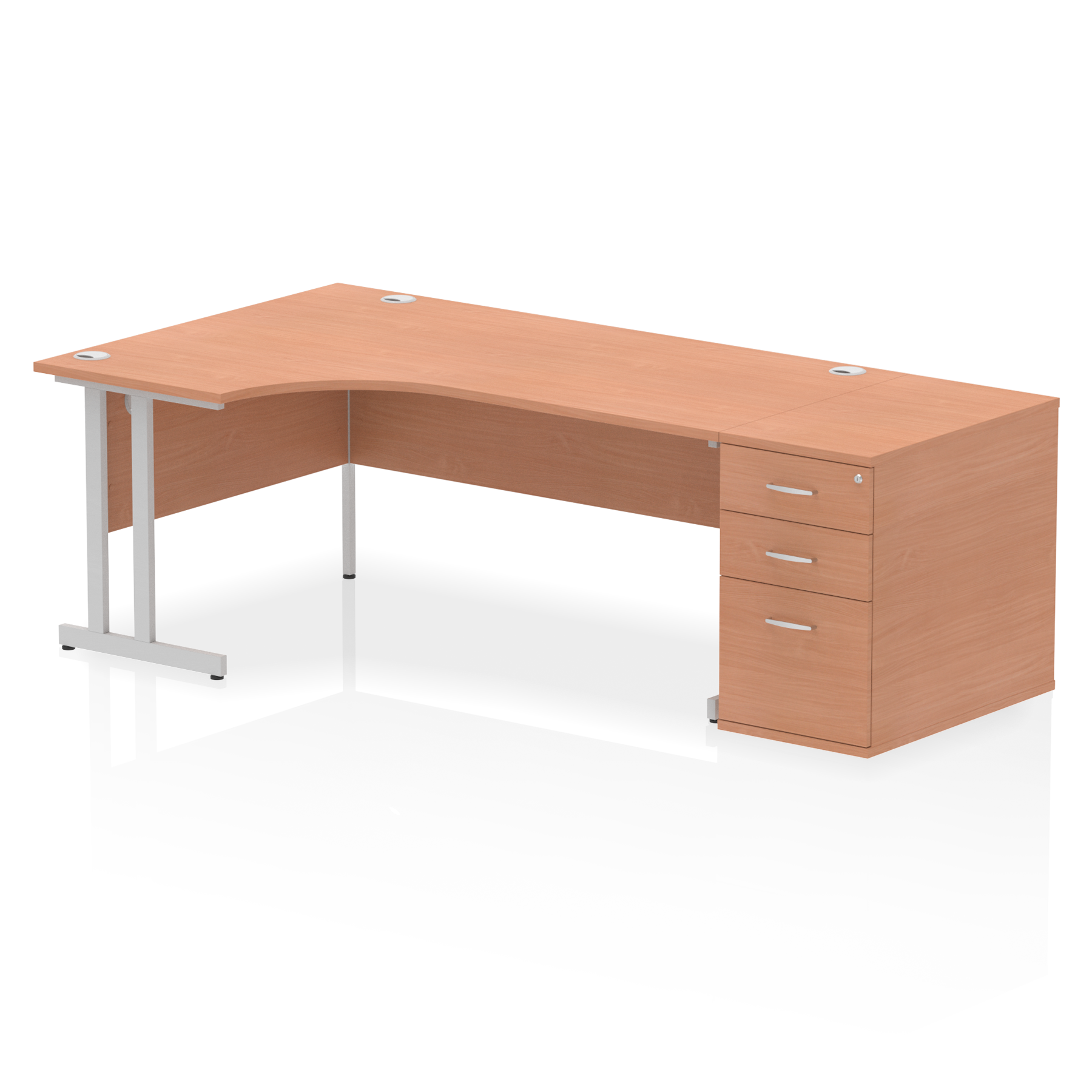 Impulse 1800mm Cantilever Left Crescent Desk Workstation