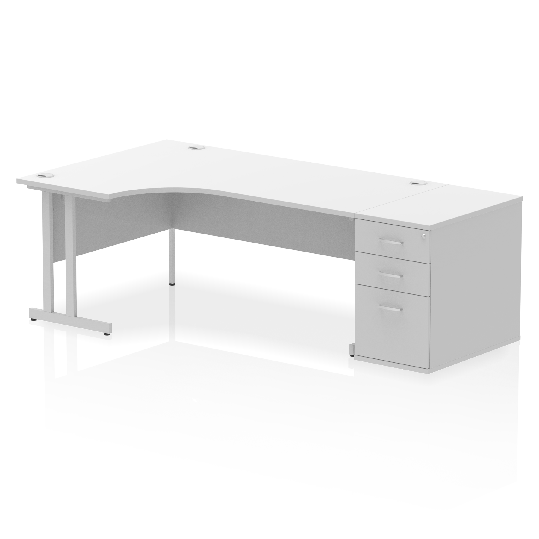 Impulse 1800mm Cantilever Left Crescent Desk Workstation