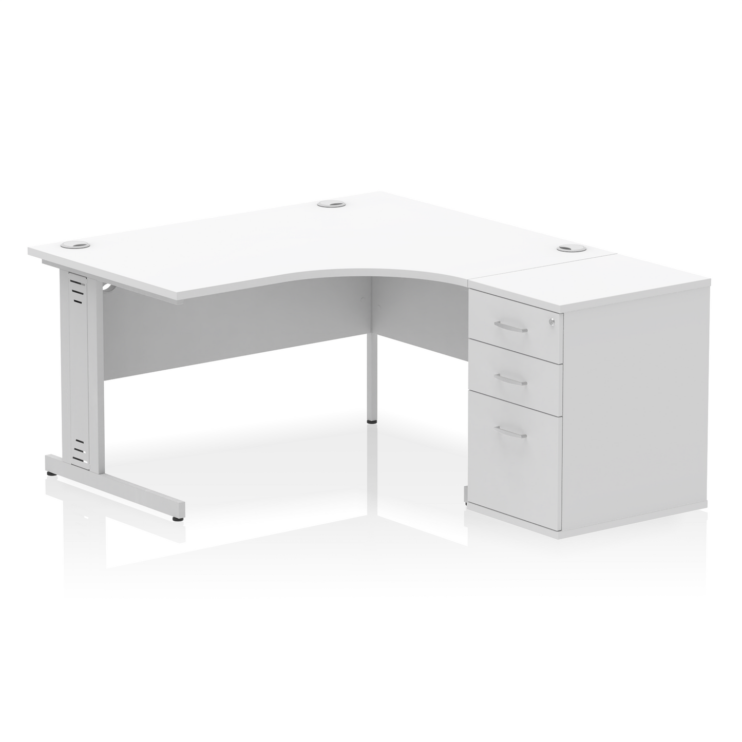 Impulse 1400mm Cable Managed Right Crescent Desk Workstation