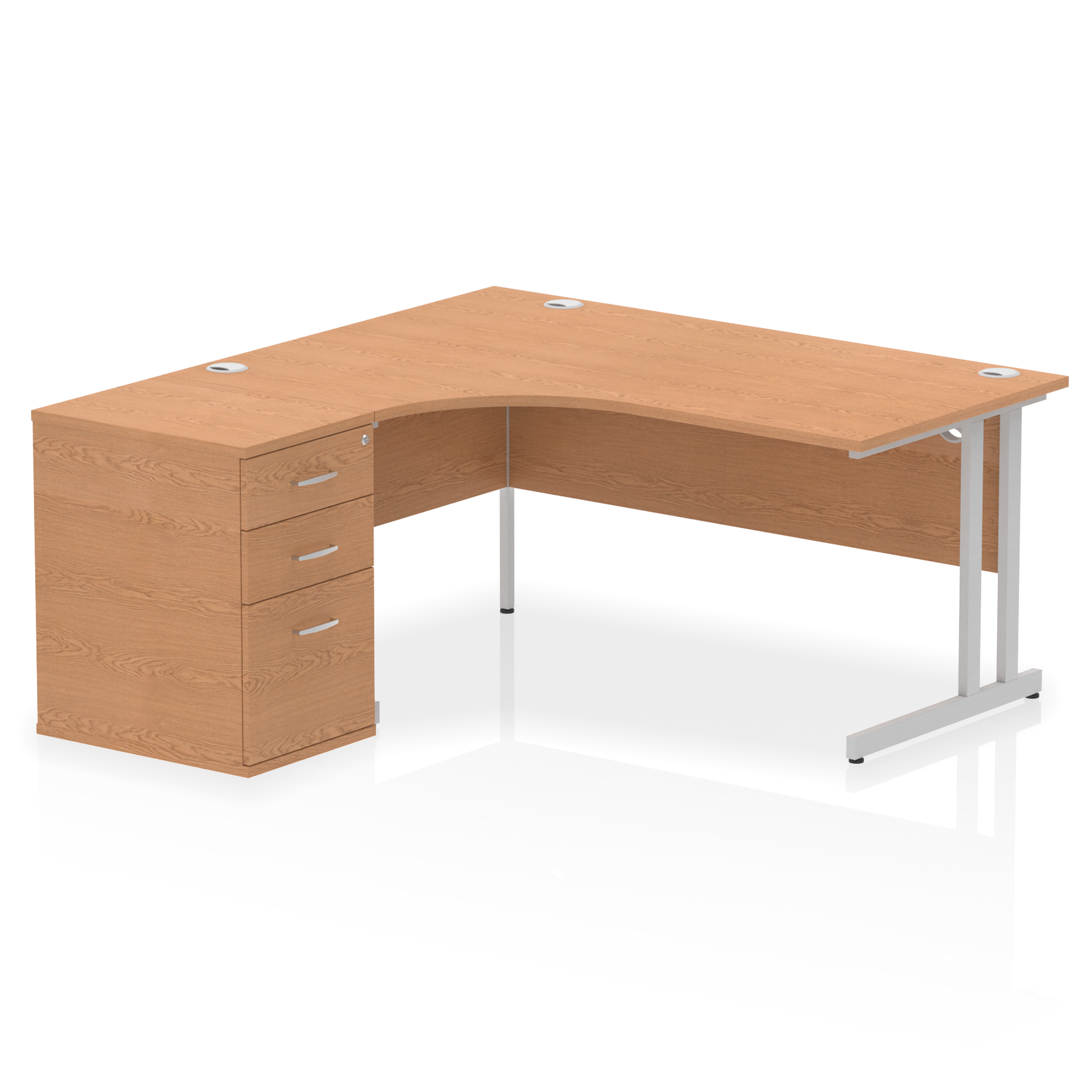 Impulse 1600mm Cantilever Left Crescent Desk Workstation