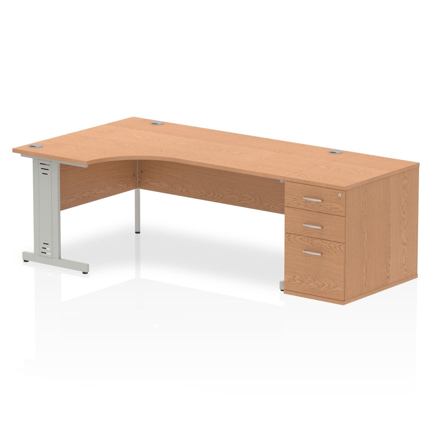 Impulse 1800mm Cable Managed Left Crescent Desk Workstation