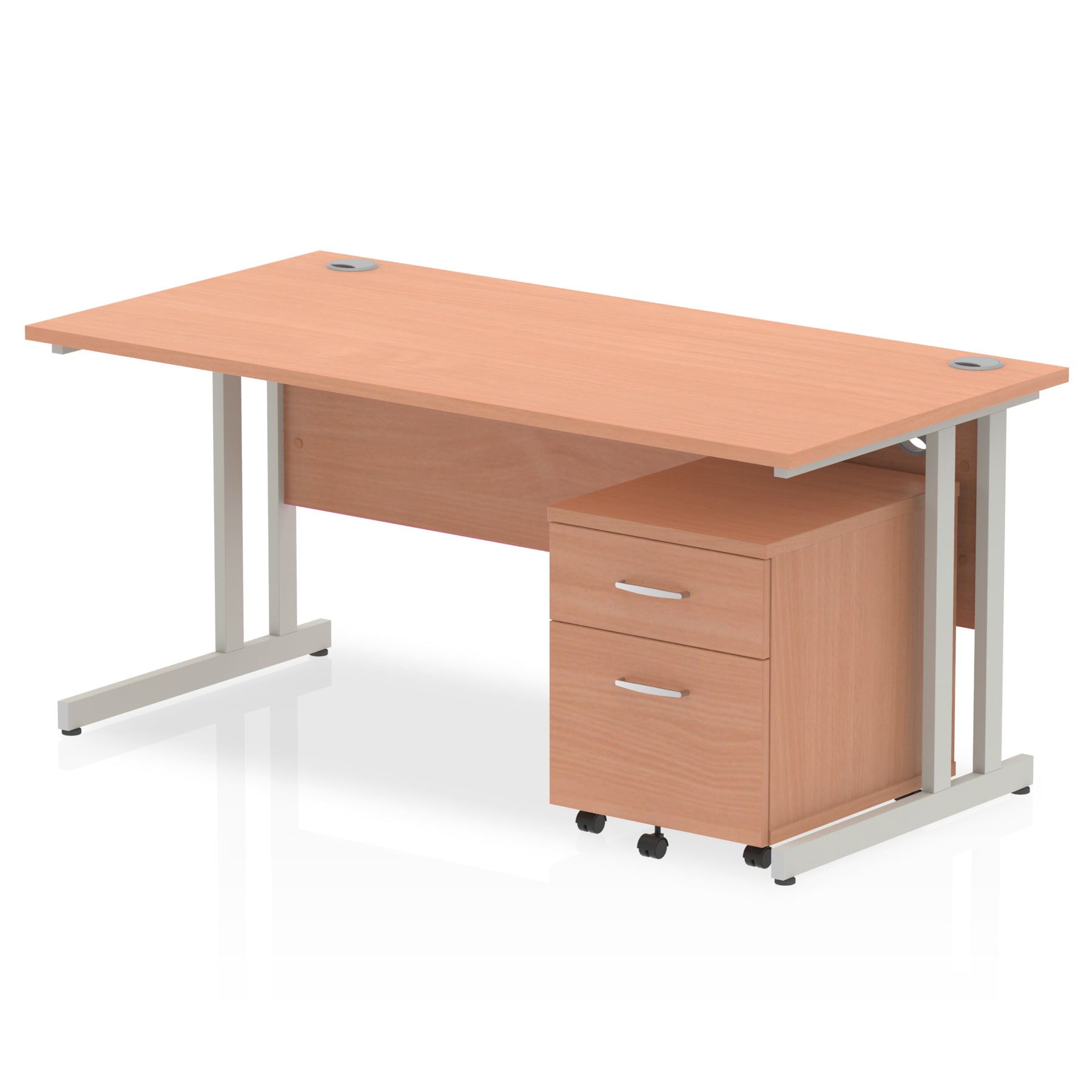 Impulse 1600mm Cantilever Straight Desk With Mobile Pedestal