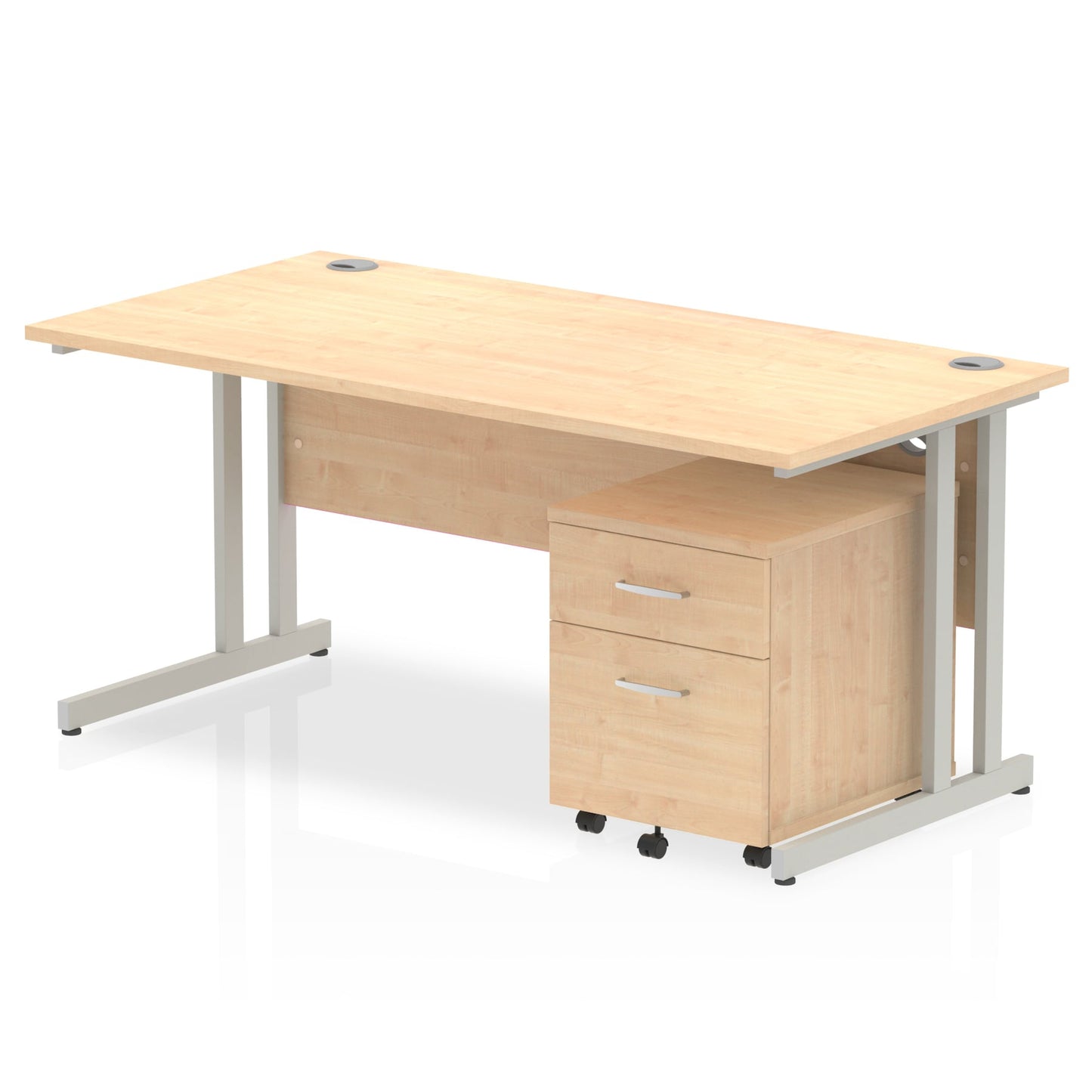 Impulse 1600mm Cantilever Straight Desk With Mobile Pedestal