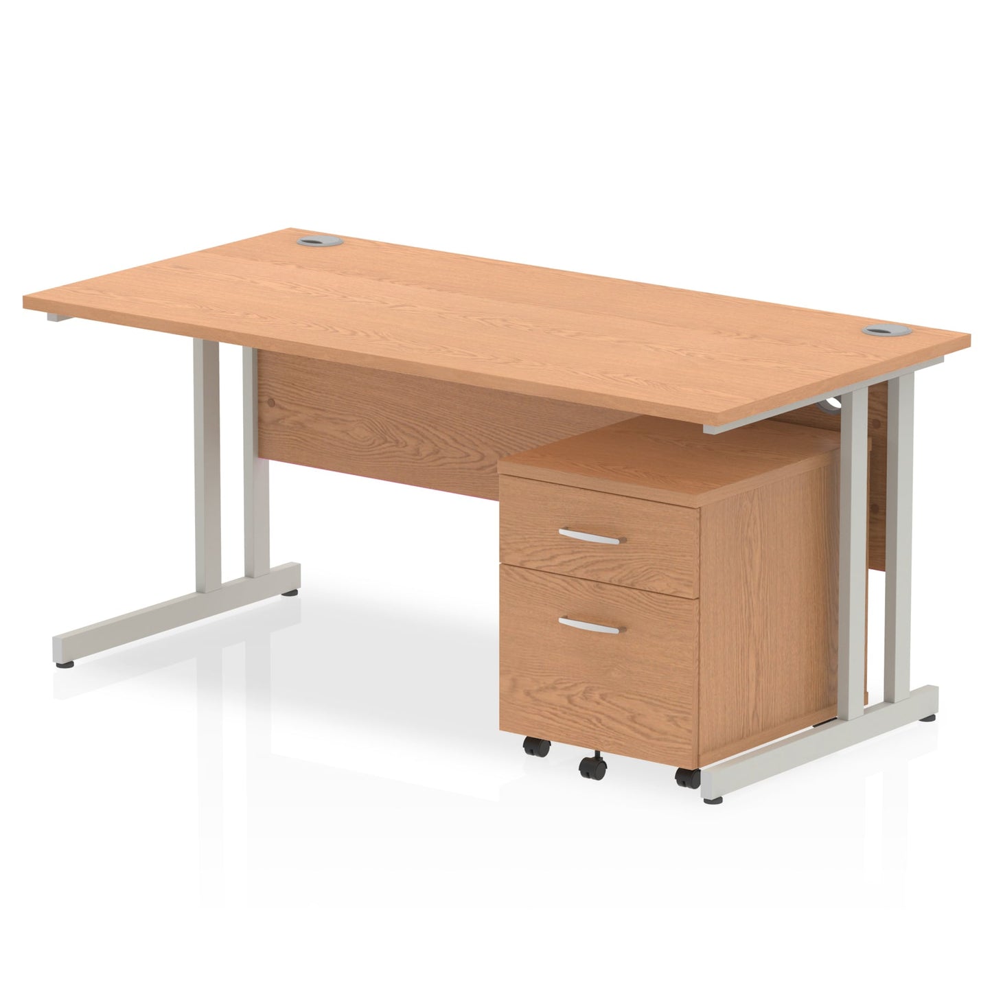 Impulse 1600mm Cantilever Straight Desk With Mobile Pedestal