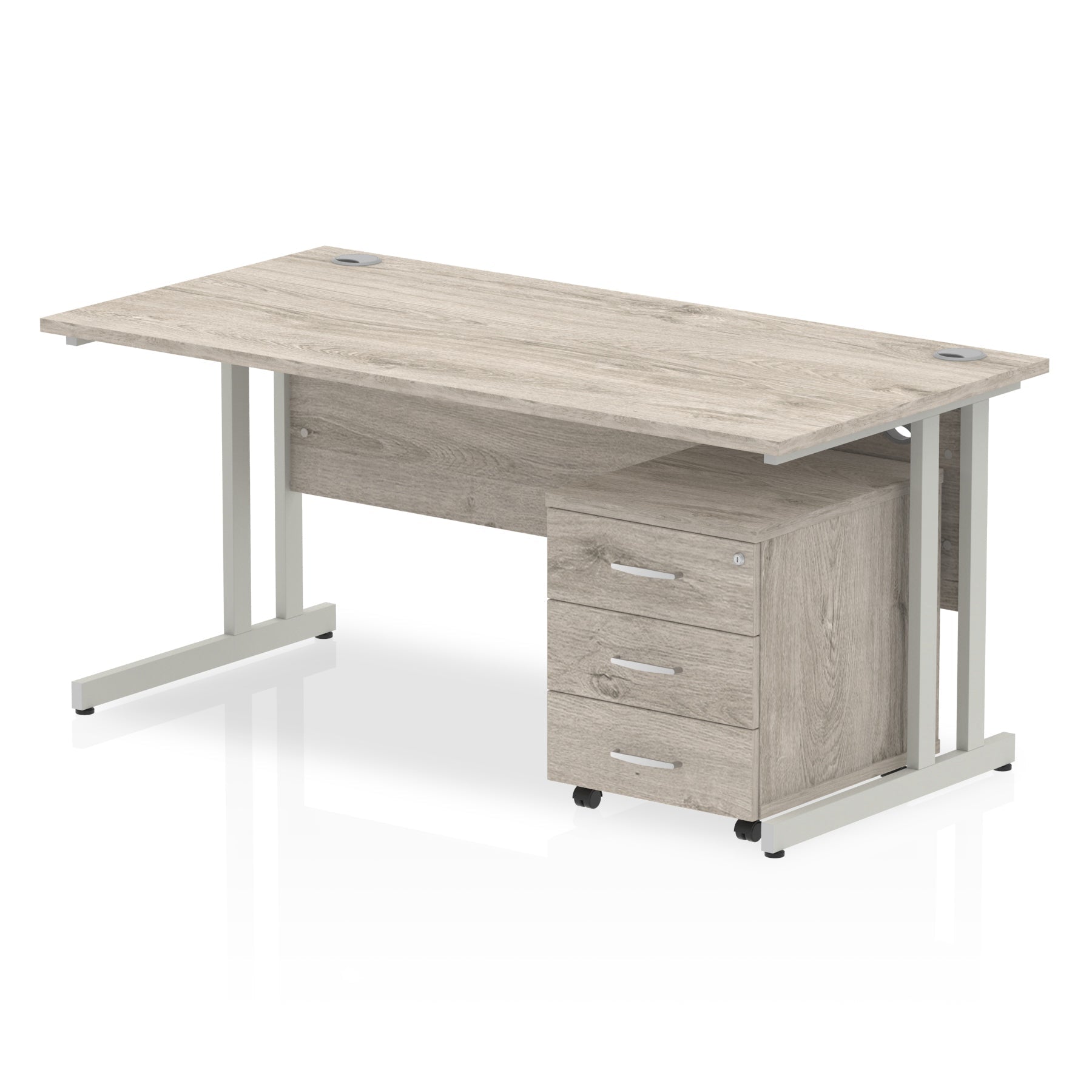 Impulse 1600mm Cantilever Straight Desk With Mobile Pedestal