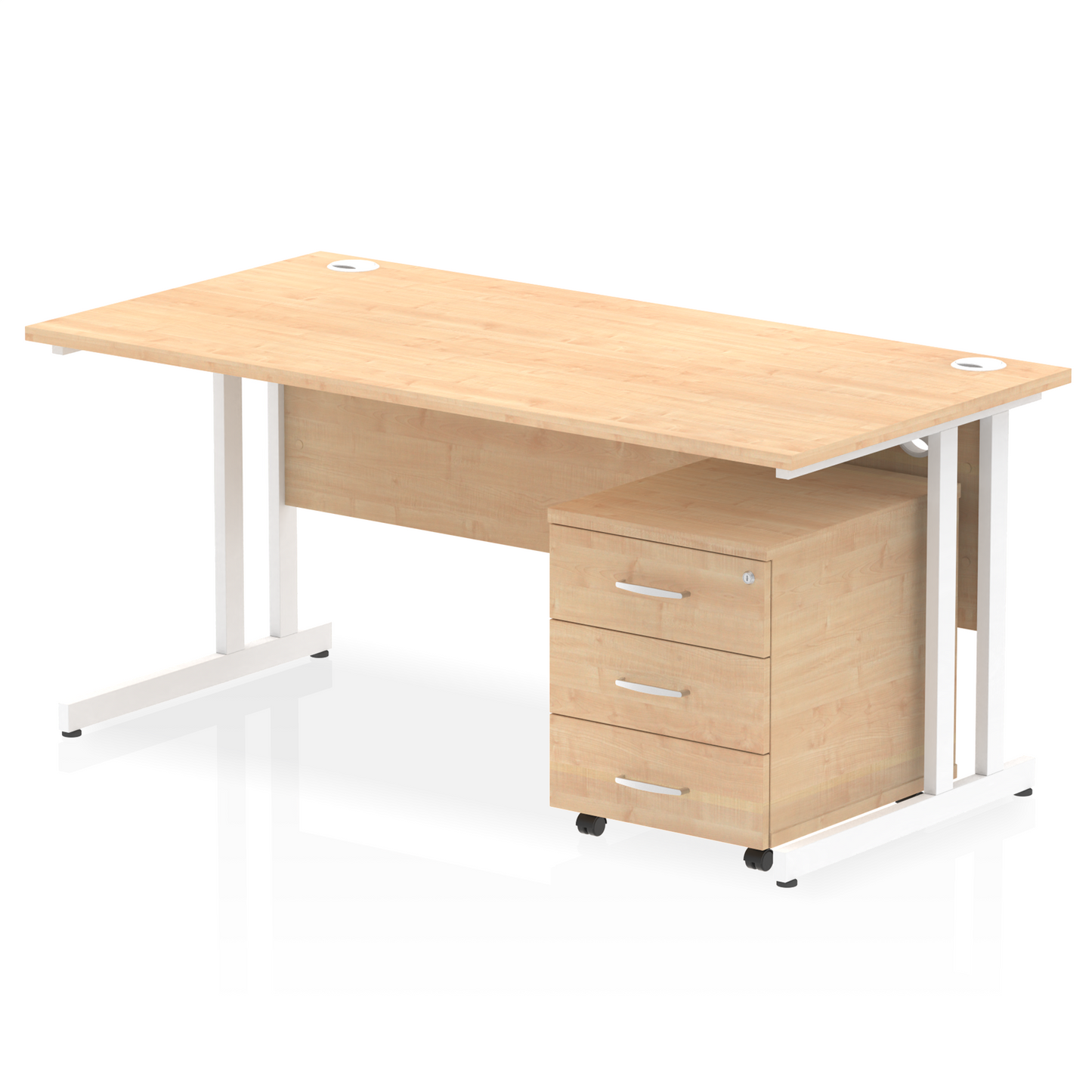 Impulse 1600mm Cantilever Straight Desk With Mobile Pedestal