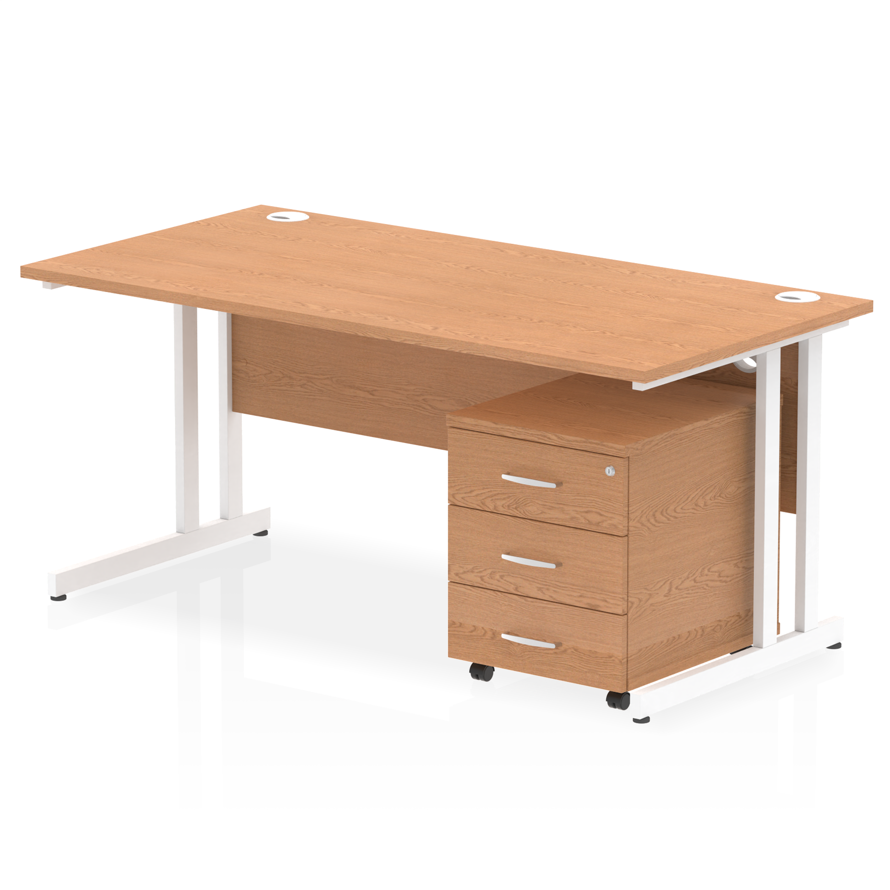 Impulse 1600mm Cantilever Straight Desk With Mobile Pedestal