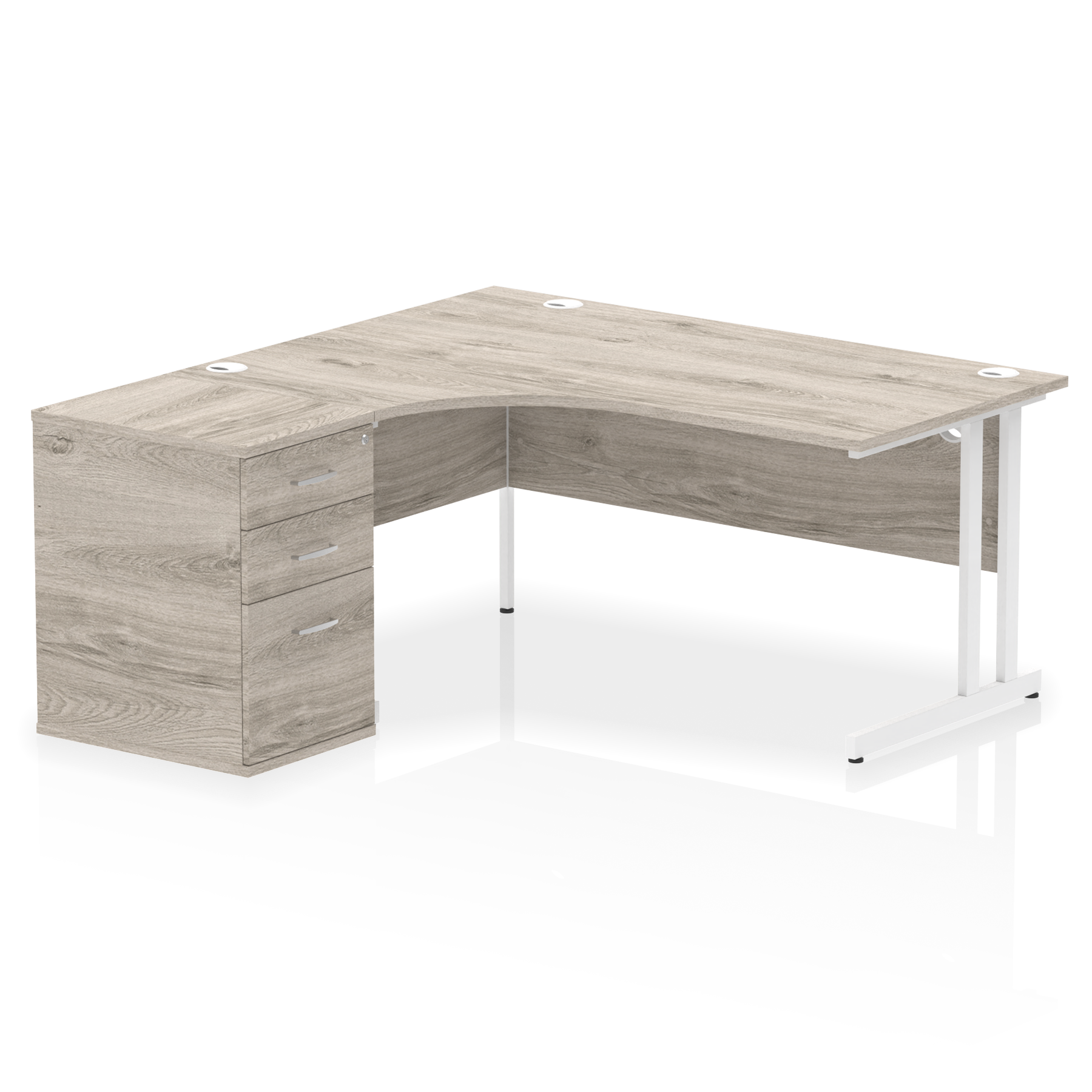 Impulse 1600mm Cantilever Left Crescent Desk Workstation