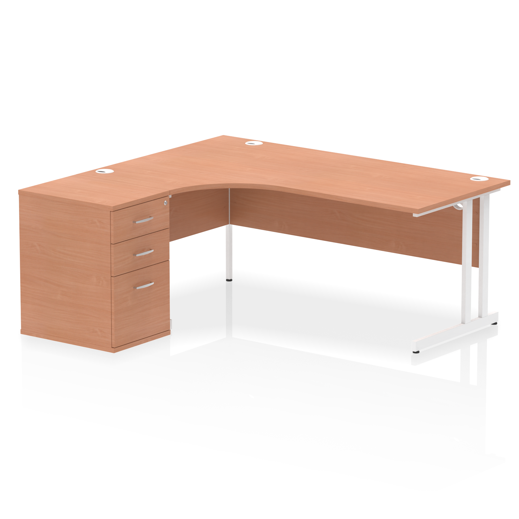 Impulse 1800mm Cantilever Left Crescent Desk Workstation