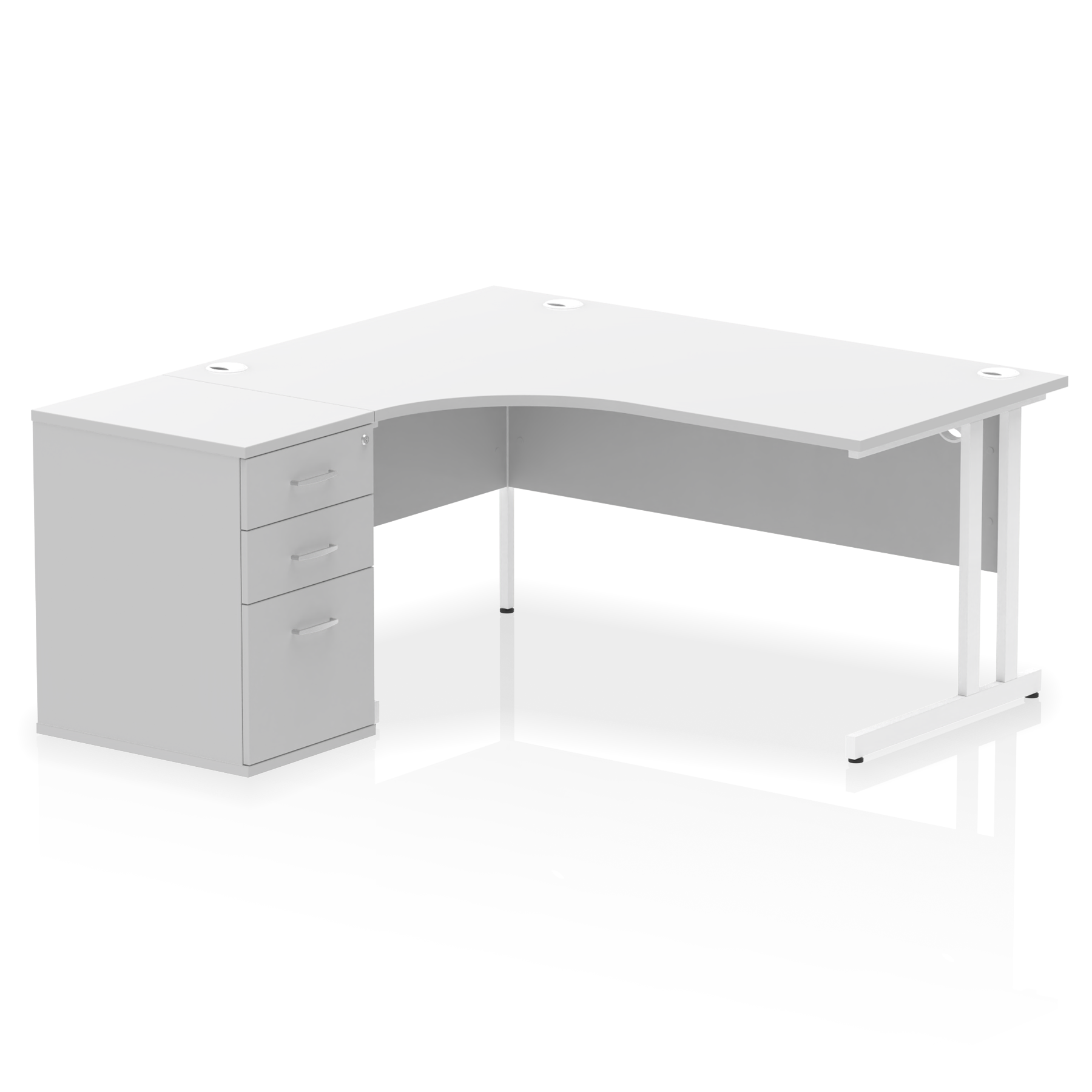 Impulse 1600mm Cantilever Left Crescent Desk Workstation