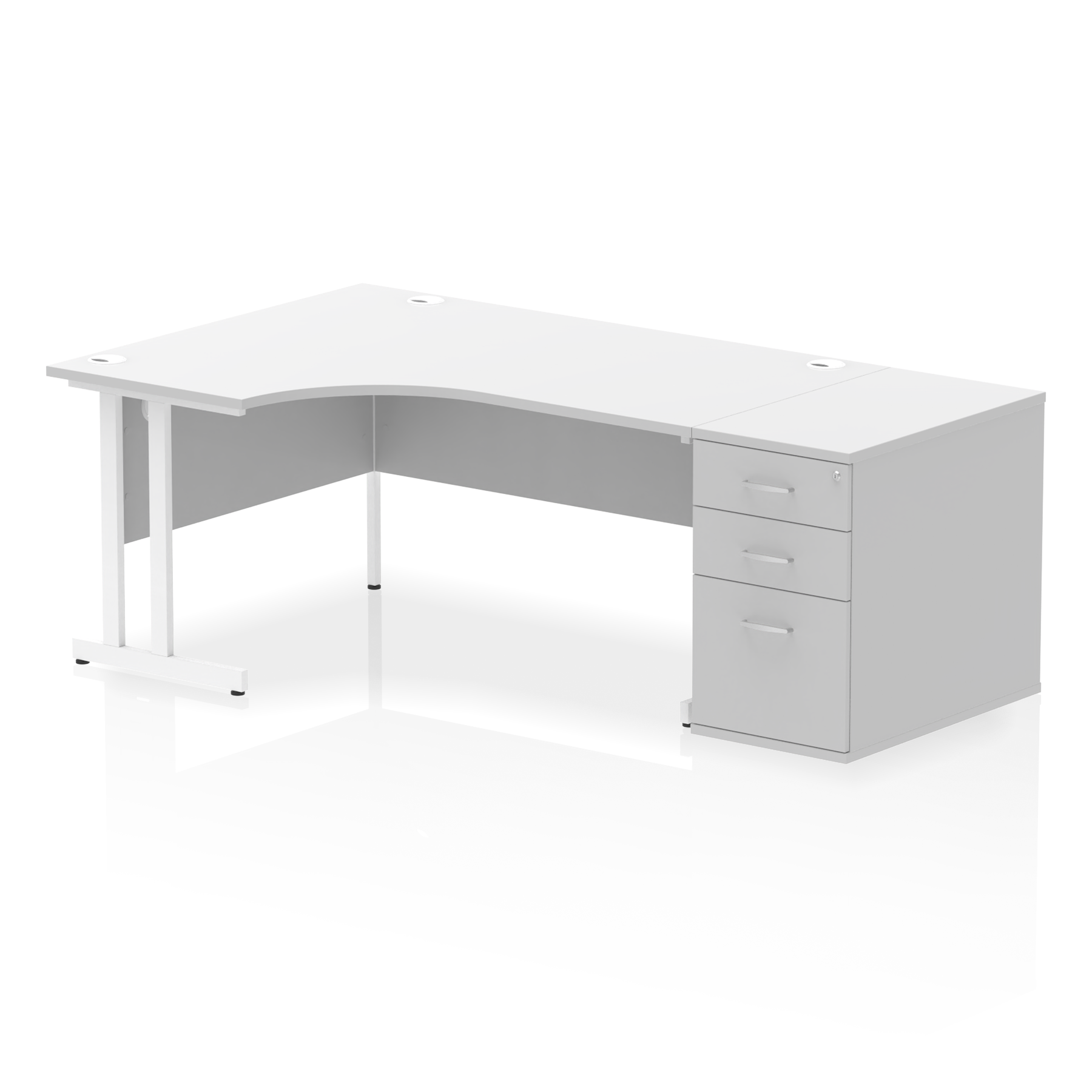 Impulse 1600mm Cantilever Left Crescent Desk Workstation