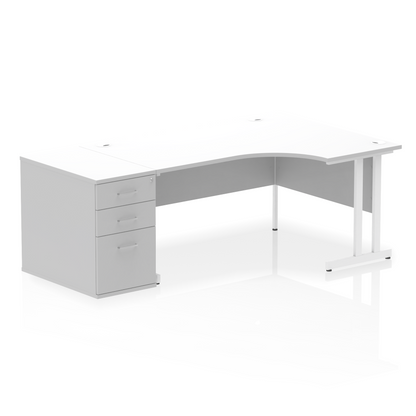 Impulse 1600mm Cantilever Right Crescent Desk Workstation