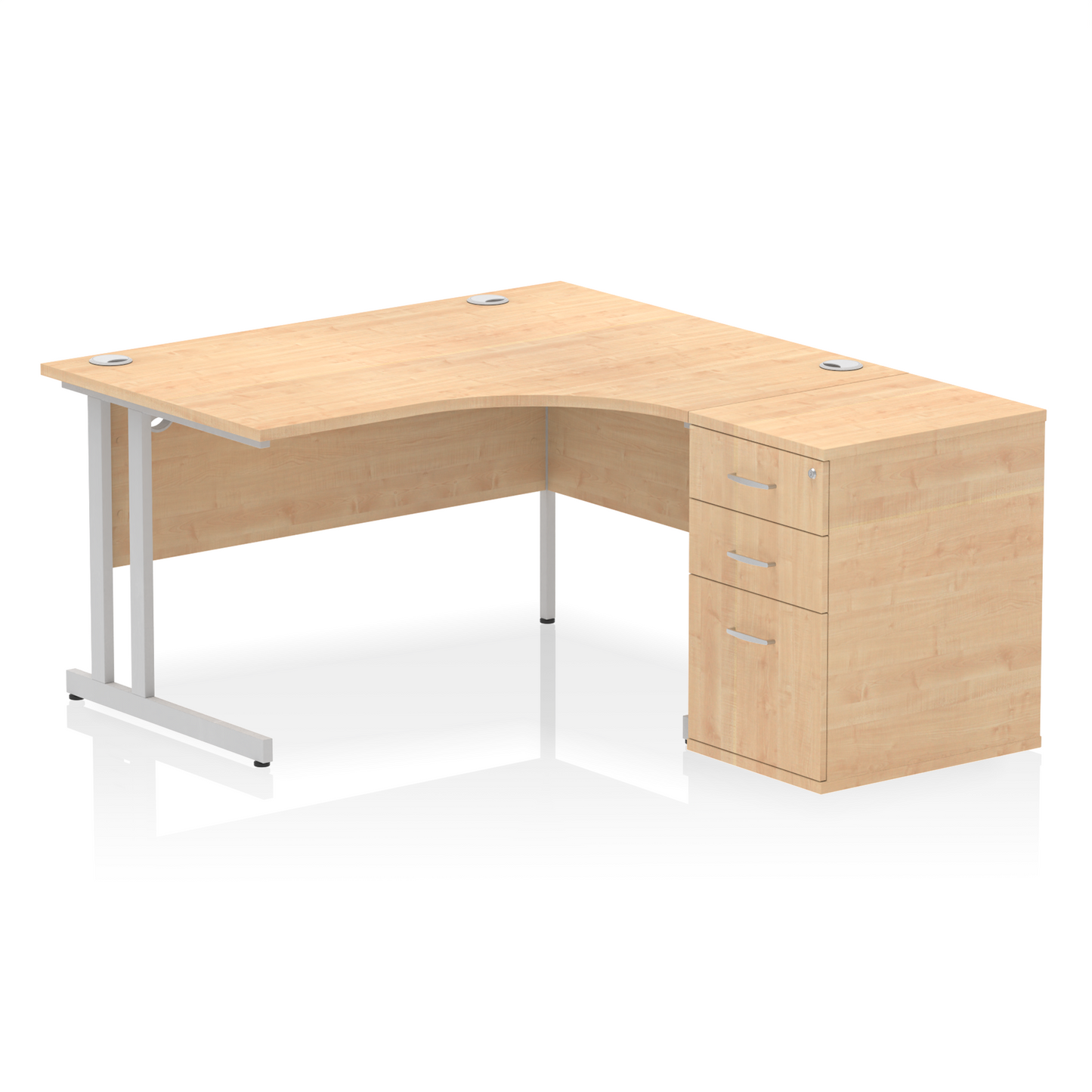 Impulse 1400mm Cantilever Right Crescent Desk Workstation